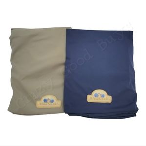 2 Pack Blue Snail Deluxe Baby Changing Pad Covers, 16"x32", Navy Blue & Tan